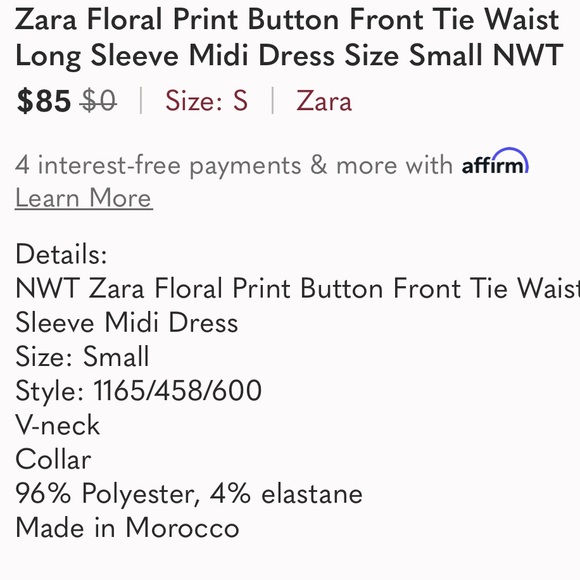 New Zara Floral print bottom from. Tie waist dress - Picture 8 of 10
